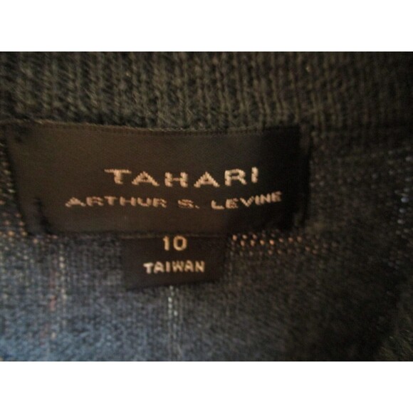 Tahari Womens Gray Argyle Knit Mock Neck Short Sleeve Sweater Top Size 10 Large - Picture 4 of 5